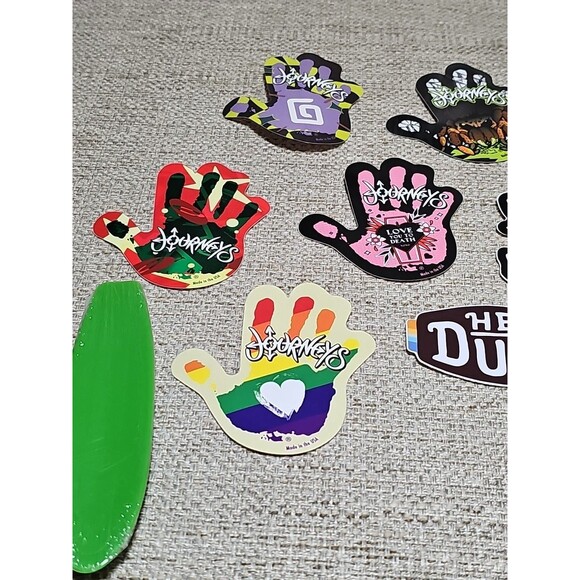 Vintage Journeys Hand Print Stkrs (5) Y2K (2) Rubber Surf/Skateboards Vans Hey D - Picture 4 of 16